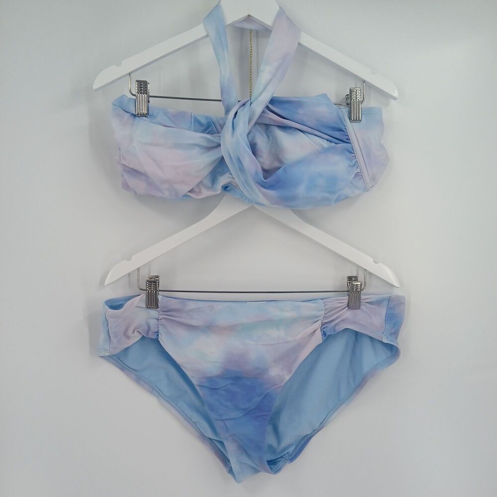 Shade & Shore Blue One Shoulder Bikini Swimsuit Set Size XL